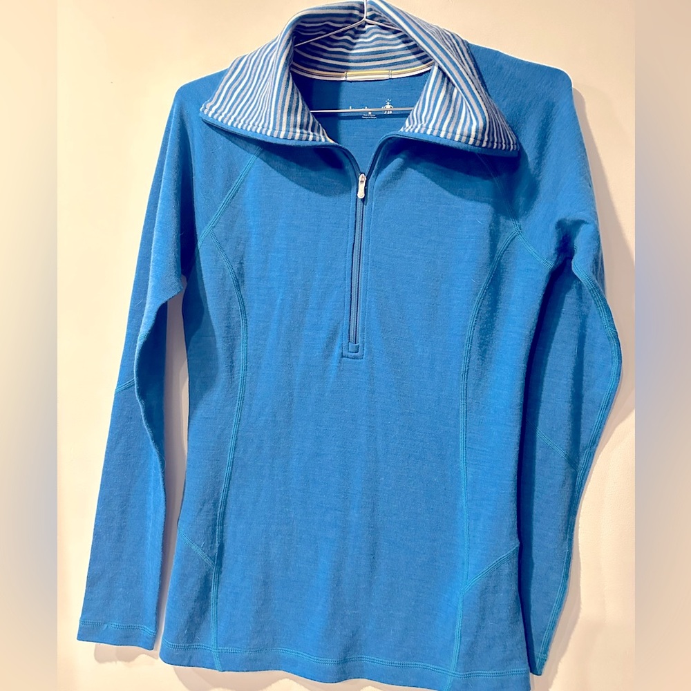 Smartwool Merino Half Zip Pullover Long Sleeve Base Layer TURQUOISE women’s M